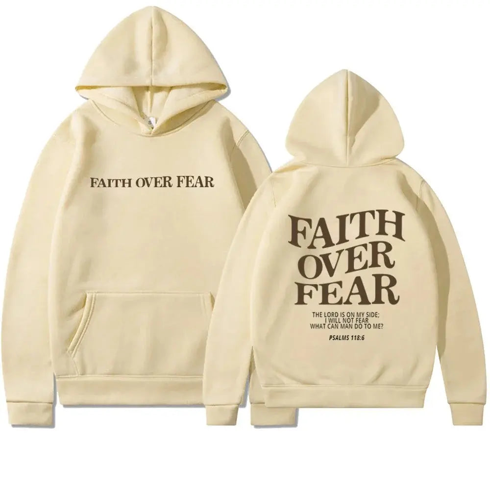 Sudadera con Capucha y Diseño Inspirador: 'Faith Over Fear'