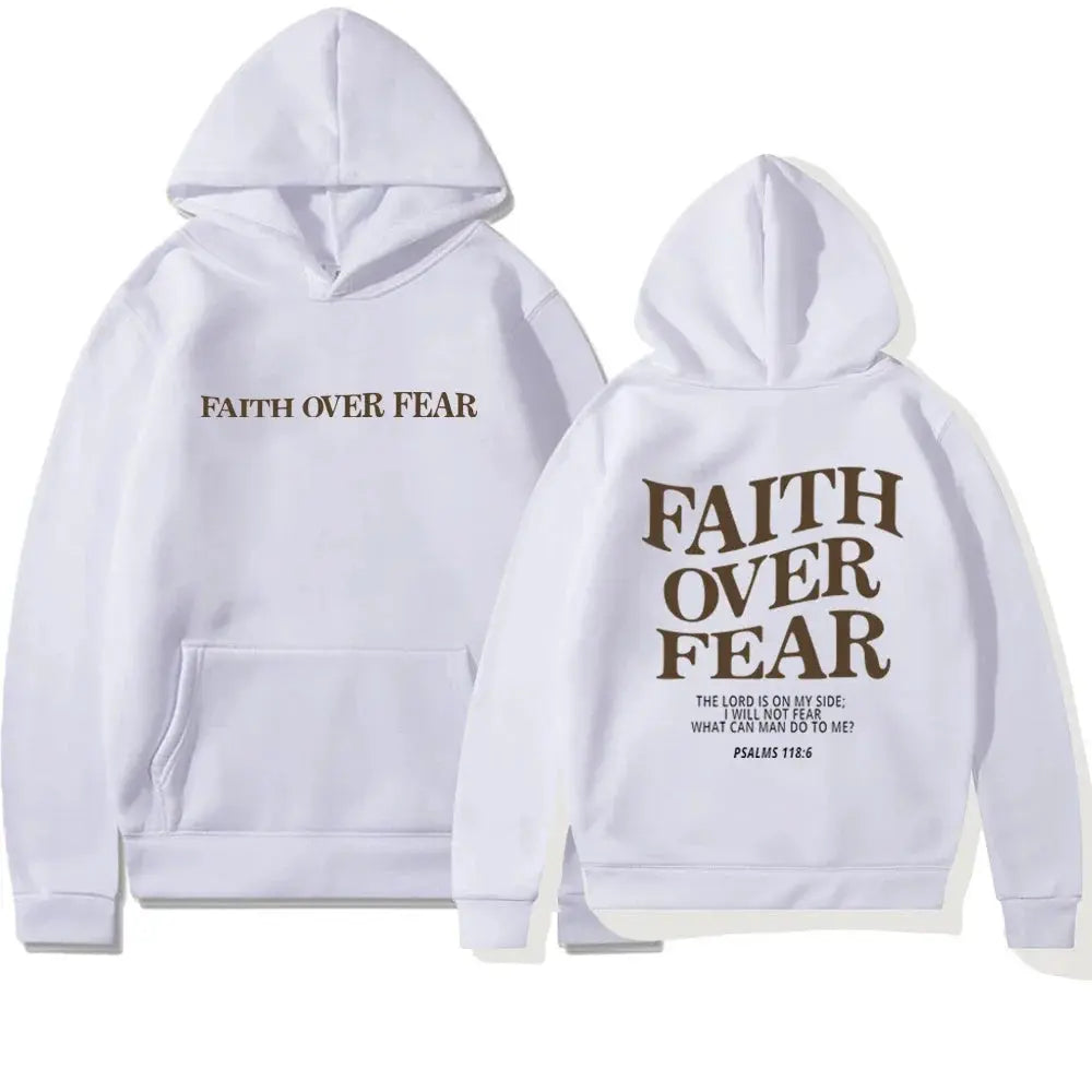 Sudadera con Capucha y Diseño Inspirador: 'Faith Over Fear'
