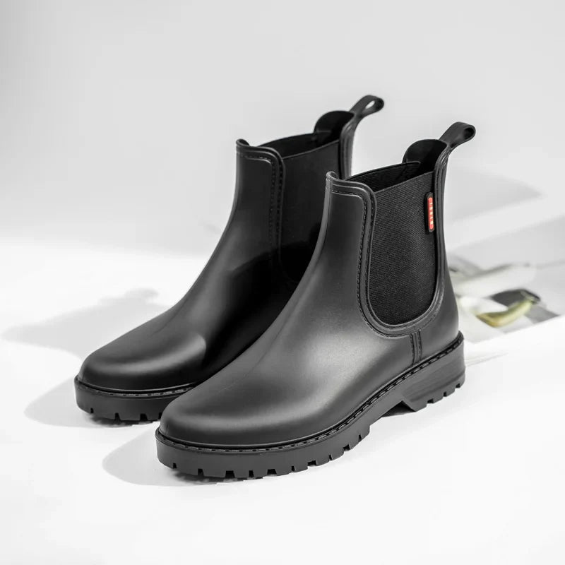 Botines de lluvia Chelsea para mujer, impermeables y con suela de goma antideslizante