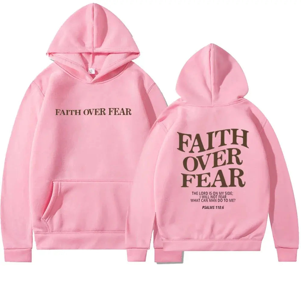 Sudadera con Capucha y Diseño Inspirador: 'Faith Over Fear'