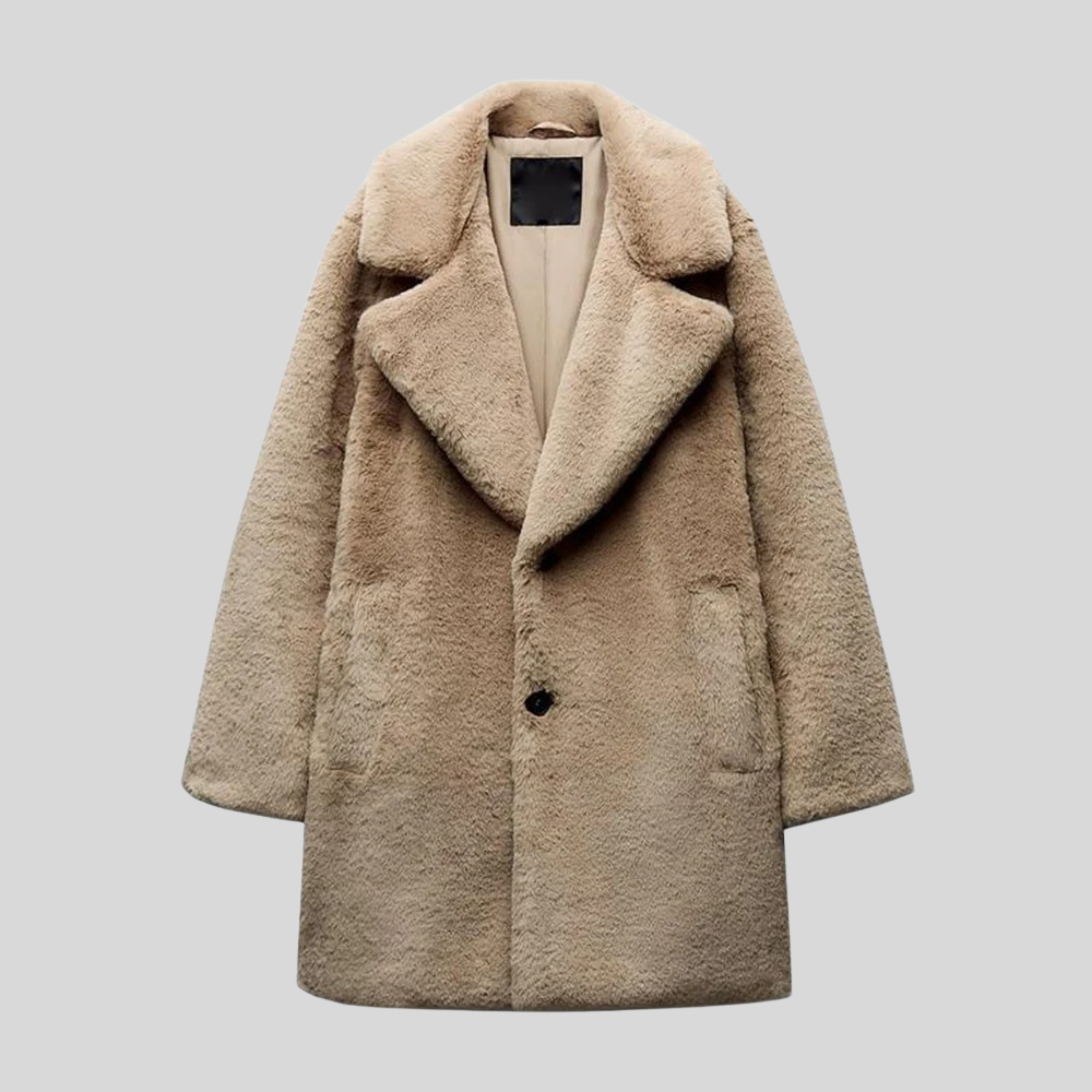 Abrigo Oversized de Invierno para Mujeres en Piel Sintética