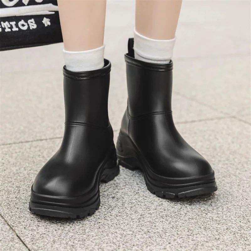 Botines impermeables de media pantorrilla para mujer