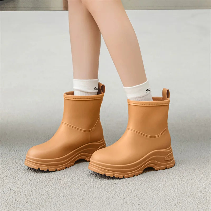 Botines impermeables de media pantorrilla para mujer