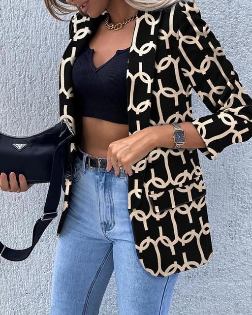 Blazer Elegante para Mujeres con Corte Ajustado y Bolsillos Frontal