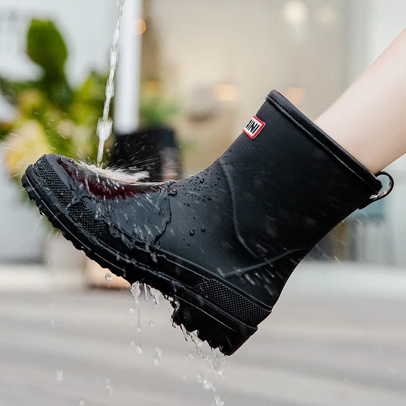 Botines de lluvia impermeables para mujer, hasta la pantorrilla, con suela antideslizante