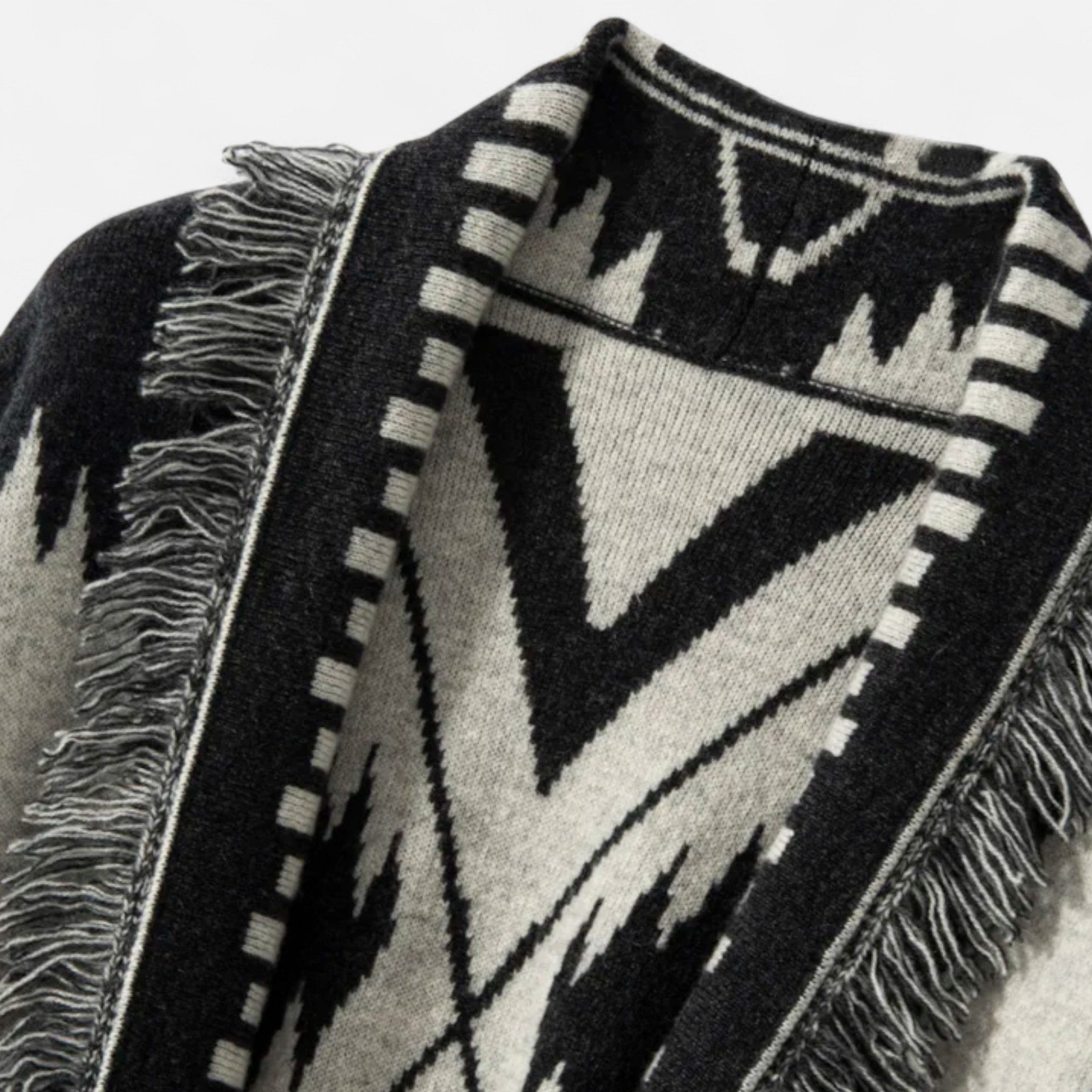 Cardigan de mujer 100% cashmere con flecos