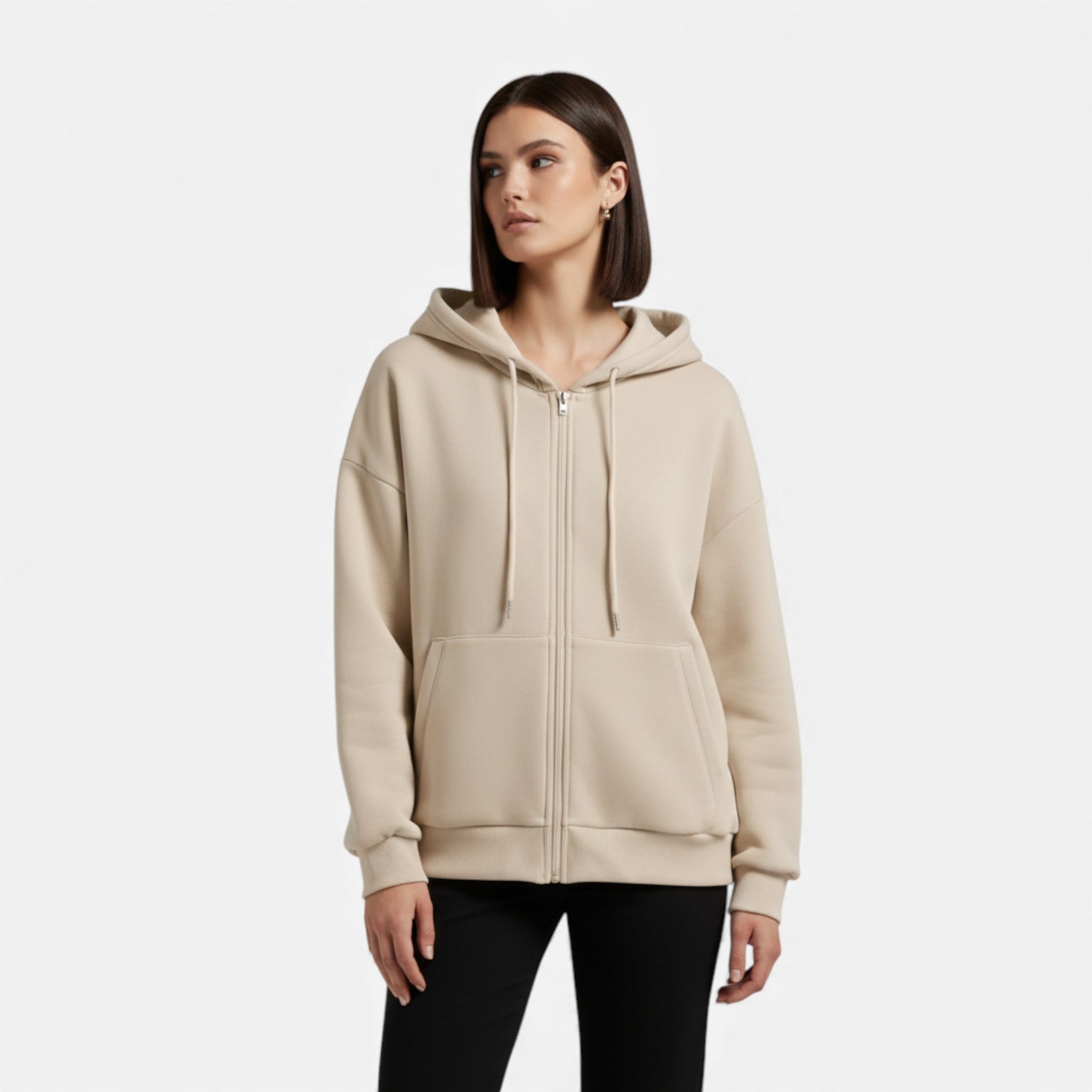 Sudadera de punto con cremallera para mujer