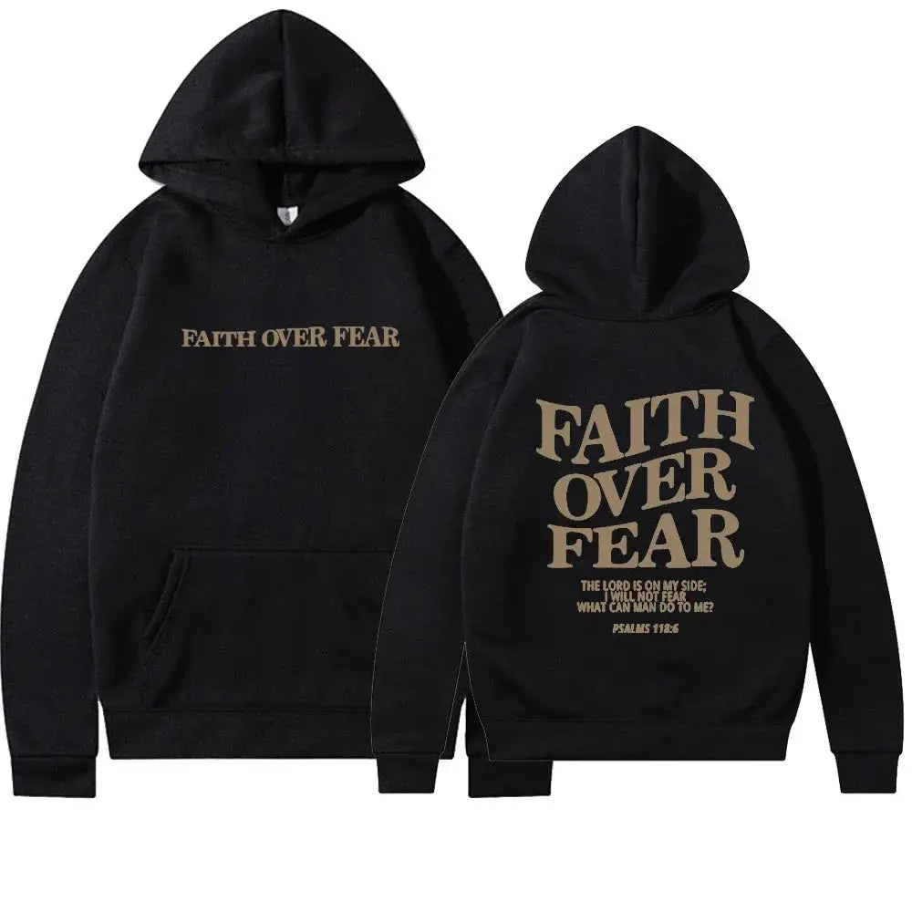 Sudadera con Capucha y Diseño Inspirador: 'Faith Over Fear'