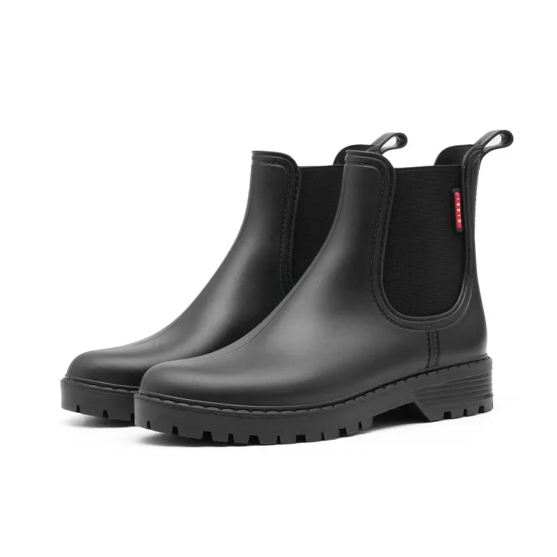 Botines de lluvia Chelsea para mujer, impermeables y con suela de goma antideslizante