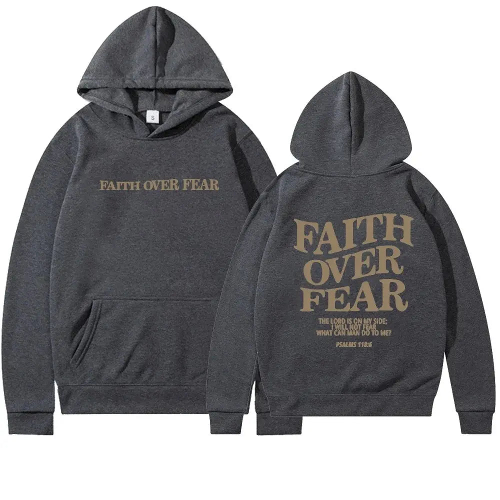 Sudadera con Capucha y Diseño Inspirador: 'Faith Over Fear'