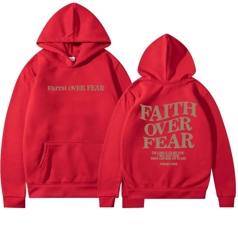 Sudadera con Capucha y Diseño Inspirador: 'Faith Over Fear'