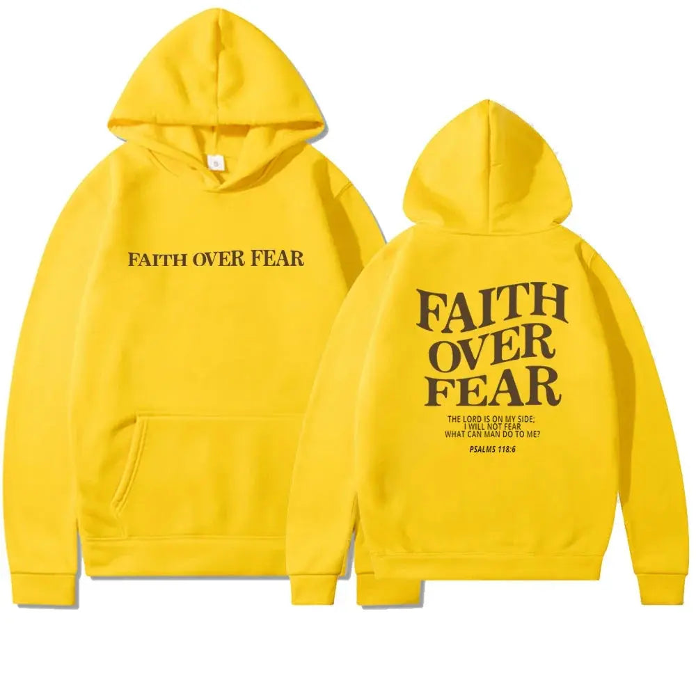 Sudadera con Capucha y Diseño Inspirador: 'Faith Over Fear'